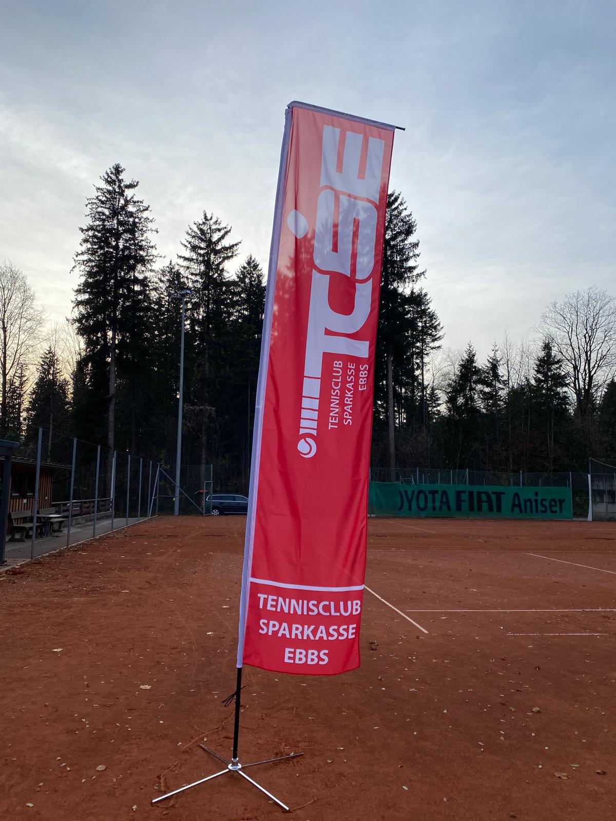 Neue Beachflag mit neuem Vereinslogo